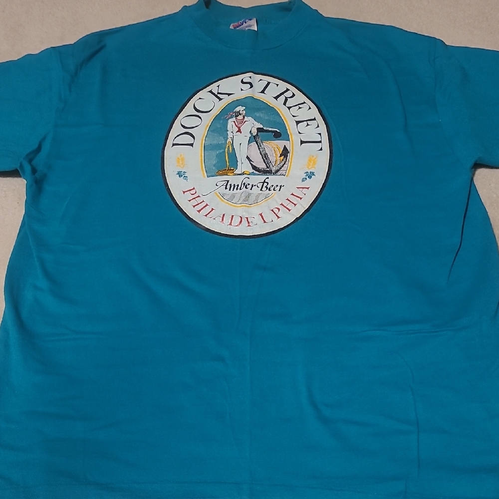 Hanes Beefy Dock Street "Amber Beer" Philadelphia Vintage Size XL Unisex Tee